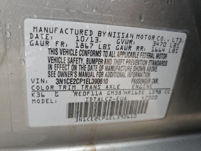 Photo 14 from auction – 2014 NISSAN VERSA NOTE with VIN 3N1CE2CP1EL390610
