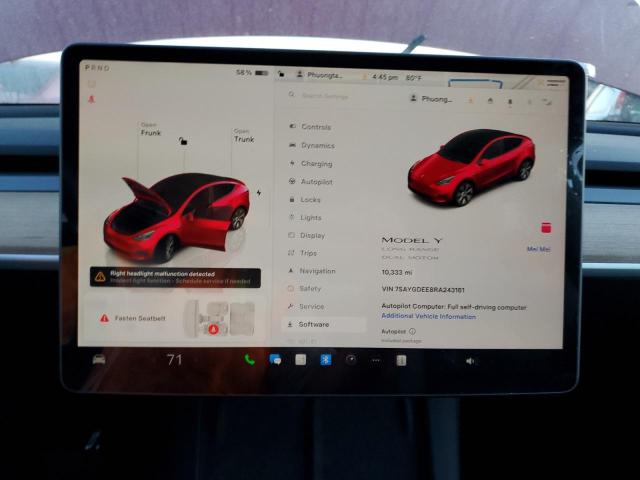 Photo 9 from auction – 2024 TESLA MODEL Y with VIN 7SAYGDEE8RA243161