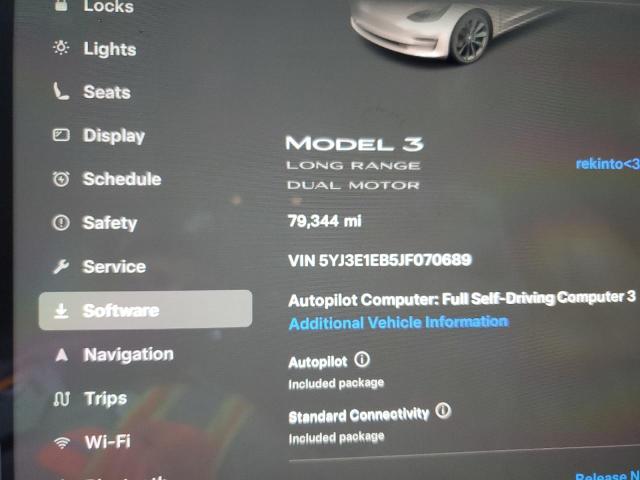 Photo 9 from auction – 2018 TESLA MODEL 3 with VIN 5YJ3E1EB5JF070689