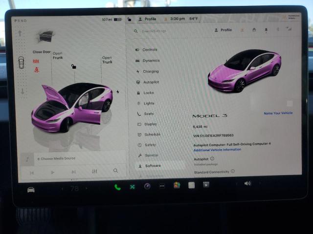 Photo 9 from auction – 2024 TESLA MODEL 3 with VIN 5YJ3E1EA2RF789563