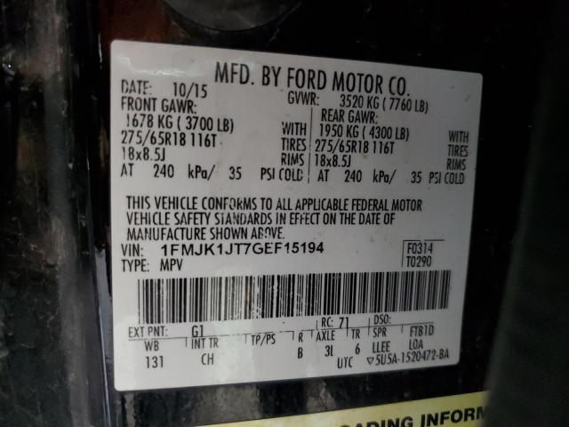 Photo 14 from auction – 2016 FORD EXPEDITION with VIN 1FMJK1JT7GEF15194