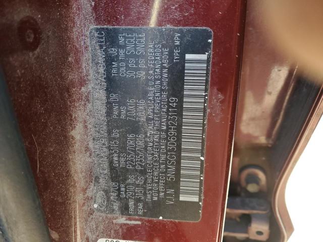 Photo 14 from auction – 2009 HYUNDAI SANTA FE G with VIN 5NMSG13D69H231149