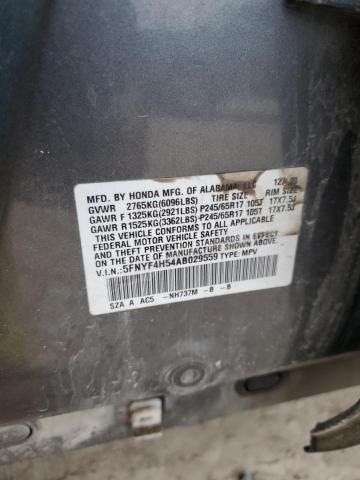 Photo 14 from auction – 2010 HONDA PILOT EXL with VIN 5FNYF4H54AB029559