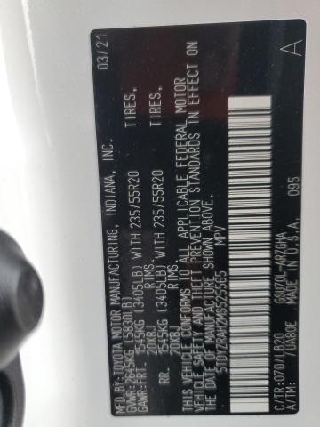 Photo 14 from auction – 2021 TOYOTA HIGHLANDER with VIN 5TDYZRAH2MS525565