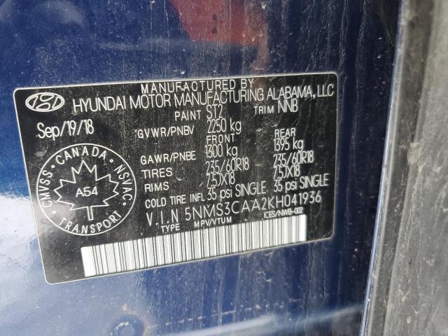 Photo 14 from auction – 2019 HYUNDAI SANTA FE S with VIN 5NMS3CAA2KH041936