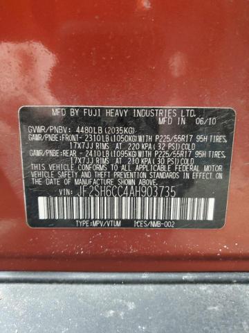 Photo 14 from auction – 2010 SUBARU FORESTER 2 with VIN JF2SH6CC4AH903735