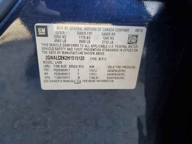Photo 14 from auction – 2017 CHEVROLET EQUINOX LT with VIN 2GNALCEK2H1519128