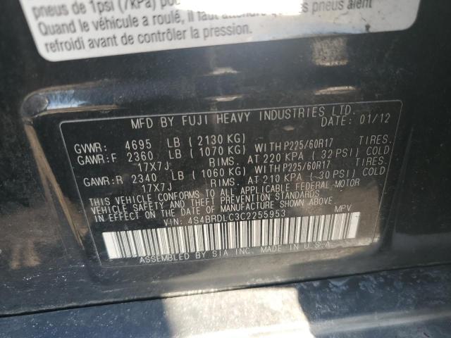 Photo 14 from auction – 2012 SUBARU OUTBACK 3. with VIN 4S4BRDLC3C2255953