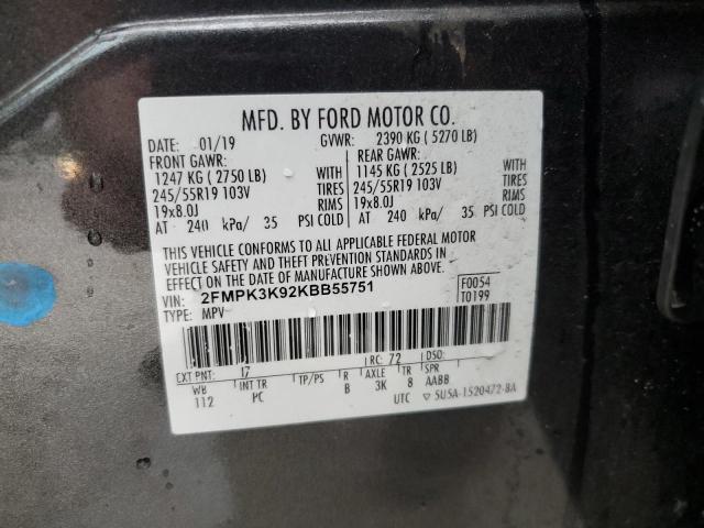 Photo 14 from auction – 2019 FORD EDGE TITAN with VIN 2FMPK3K92KBB55751