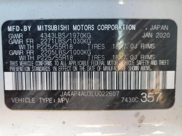 Photo 14 from auction – 2020 MITSUBISHI OUTLANDER with VIN JA4AP4AU3LU022607