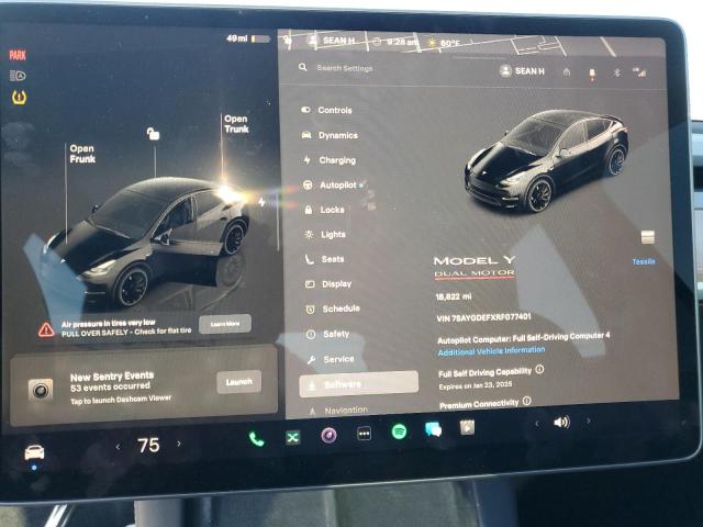 Photo 9 from auction – 2024 TESLA MODEL Y with VIN 7SAYGDEFXRF077401