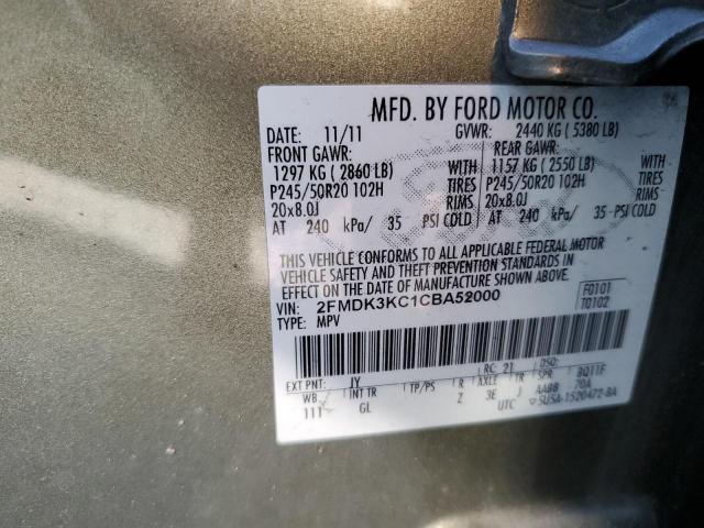 Photo 14 from auction – 2012 FORD EDGE LIMIT with VIN 2FMDK3KC1CBA52000