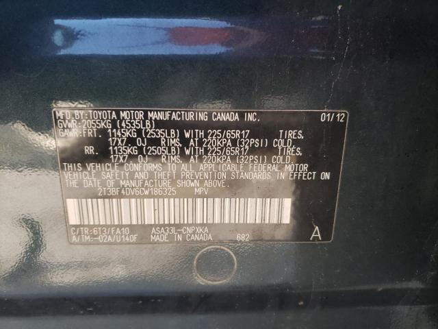 Photo 14 from auction – 2012 TOYOTA RAV4 with VIN 2T3BF4DV6CW186325
