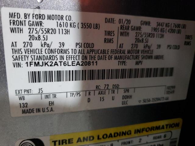 Photo 14 from auction – 2020 FORD EXPEDITION with VIN 1FMJK2AT6LEA20811
