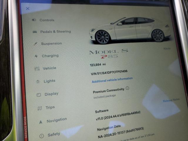 Photo 9 from auction – 2012 TESLA MODEL S with VIN 5YJSA1DP7CFP01496