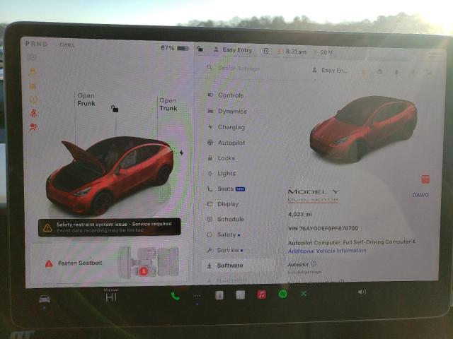 Photo 9 from auction – 2023 TESLA MODEL Y with VIN 7SAYGDEF8PF878700
