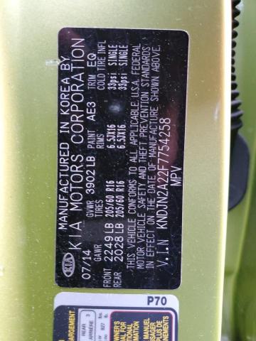 Photo 14 from auction – 2015 KIA SOUL with VIN KNDJN2A22F7754258