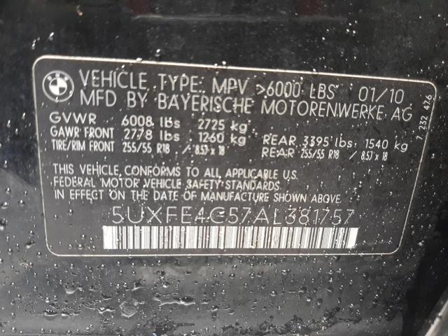 Photo 14 from auction – 2010 BMW X5 XDRIVE3 with VIN 5UXFE4C57AL381757