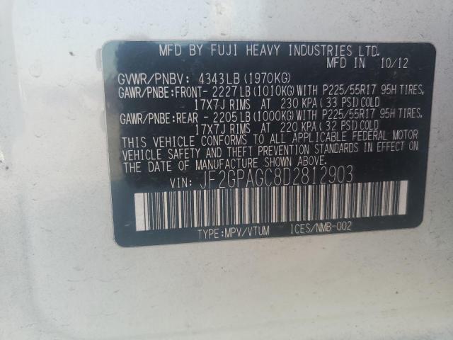 Photo 14 from auction – 2013 SUBARU XV CROSSTR with VIN JF2GPAGC8D2812903