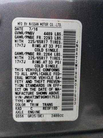 Photo 14 from auction – 2016 NISSAN ROGUE S with VIN JN8AT2MT9GW017533