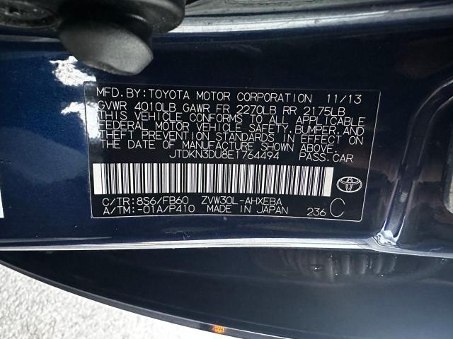 Photo 10 from auction – 2014 TOYOTA PRIUS with VIN JTDKN3DU8E1764494