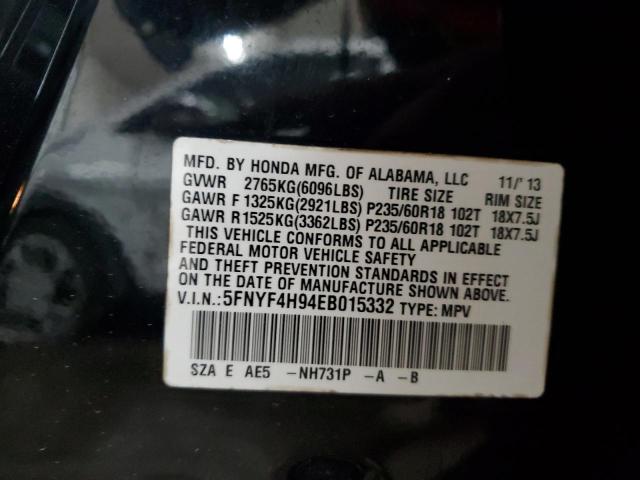 Photo 14 from auction – 2014 HONDA PILOT TOUR with VIN 5FNYF4H94EB015332