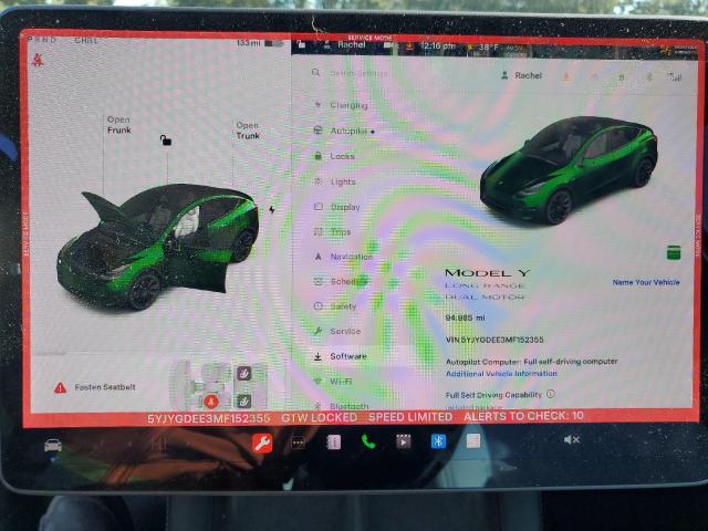 Photo 9 from auction – 2021 TESLA MODEL Y with VIN 5YJYGDEE3MF152355