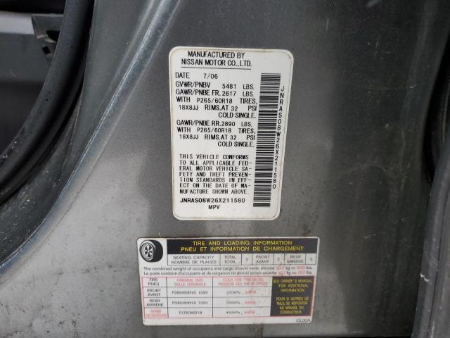 Photo 14 from auction – 2006 INFINITI FX35 with VIN JNRAS08W26X211580