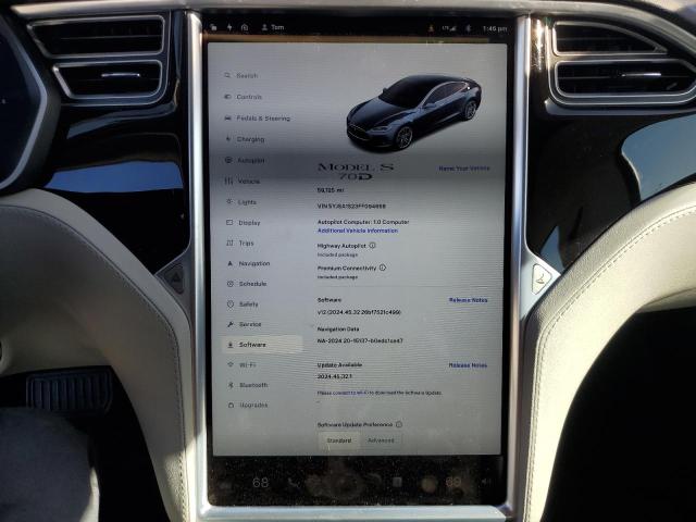 Photo 9 from auction – 2015 TESLA MODEL S 70 with VIN 5YJSA1S23FF094668