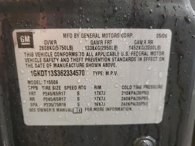 Photo 14 from auction – 2006 GMC ENVOY with VIN 1GKDT13S362334570