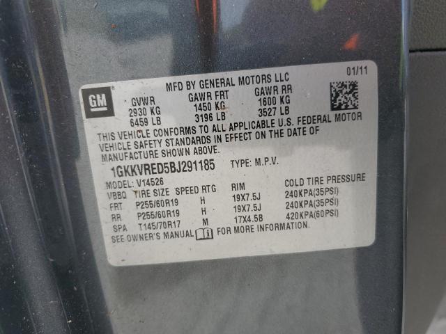 Photo 14 from auction – 2011 GMC ACADIA SLT with VIN 1GKKVRED5BJ291185