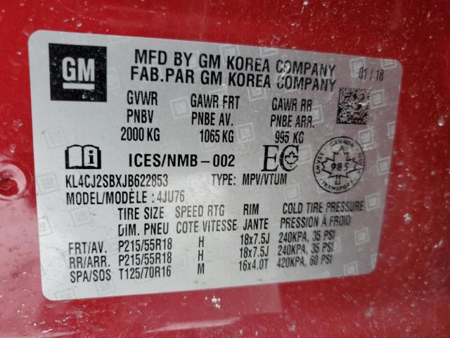 Photo 14 from auction – 2018 BUICK ENCORE SPO with VIN KL4CJ2SBXJB622853