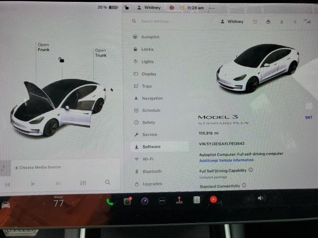 Photo 9 from auction – 2020 TESLA MODEL 3 with VIN 5YJ3E1EAXLF613643