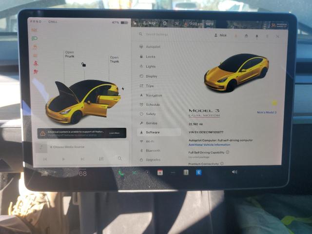 Photo 9 from auction – 2022 TESLA MODEL 3 with VIN 5YJ3E1EC1NF105677