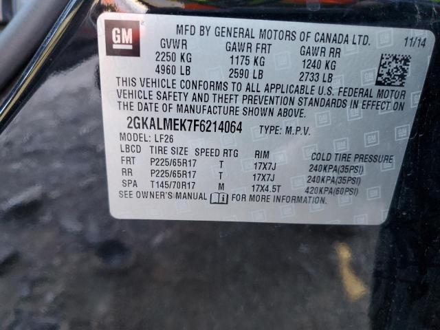 Photo 14 from auction – 2015 GMC TERRAIN SL with VIN 2GKALMEK7F6214064