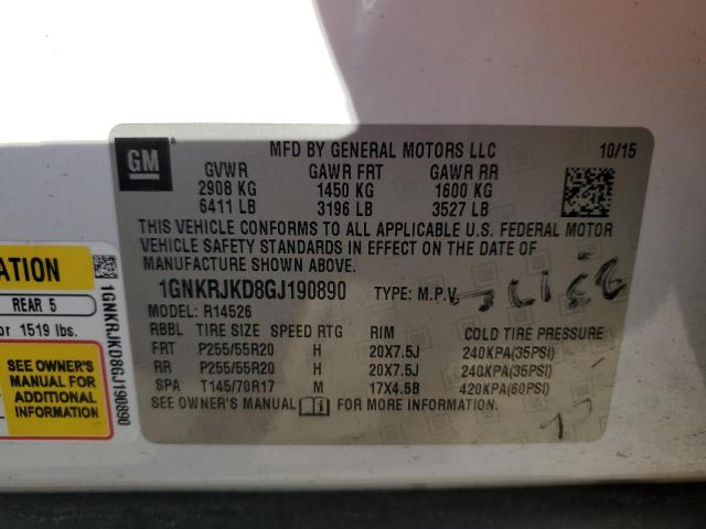 Photo 14 from auction – 2016 CHEVROLET TRAVERSE L with VIN 1GNKRJKD8GJ190890