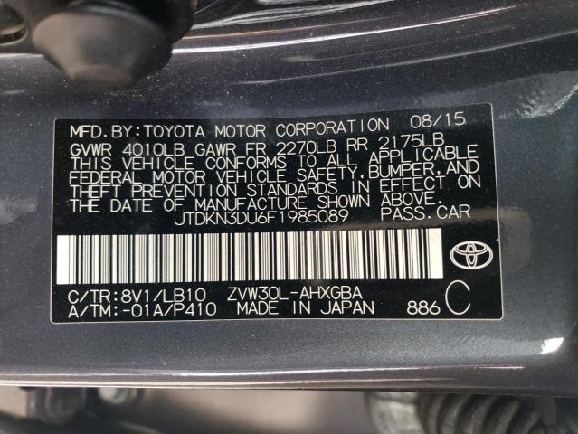 Photo 14 from auction – 2015 TOYOTA PRIUS with VIN JTDKN3DU6F1985089