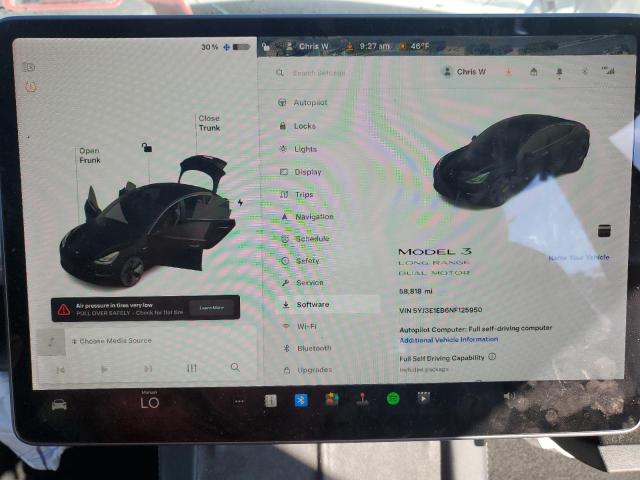 Photo 9 from auction – 2022 TESLA MODEL 3 with VIN 5YJ3E1EB6NF125950