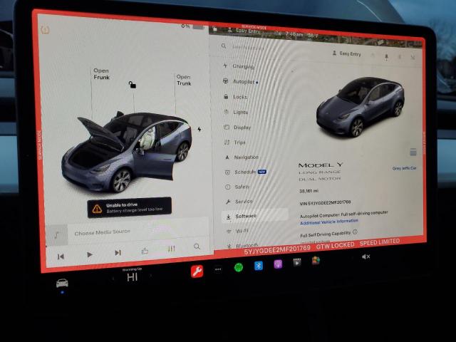 Photo 9 from auction – 2021 TESLA MODEL Y with VIN 5YJYGDEE2MF201769