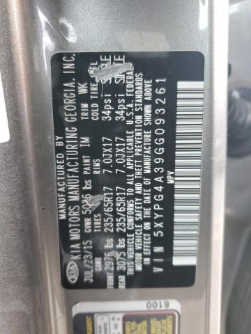 Photo 14 from auction – 2016 KIA SORENTO LX with VIN 5XYPG4A39GG093261