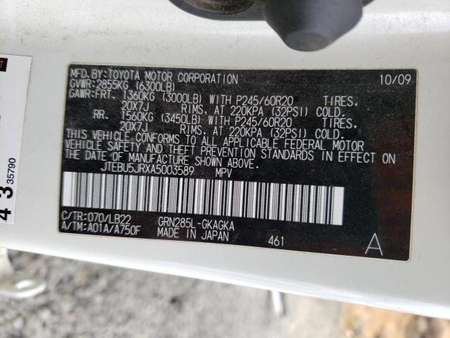 Photo 14 from auction – 2010 TOYOTA 4RUNNER SR with VIN JTEBU5JRXA5003589