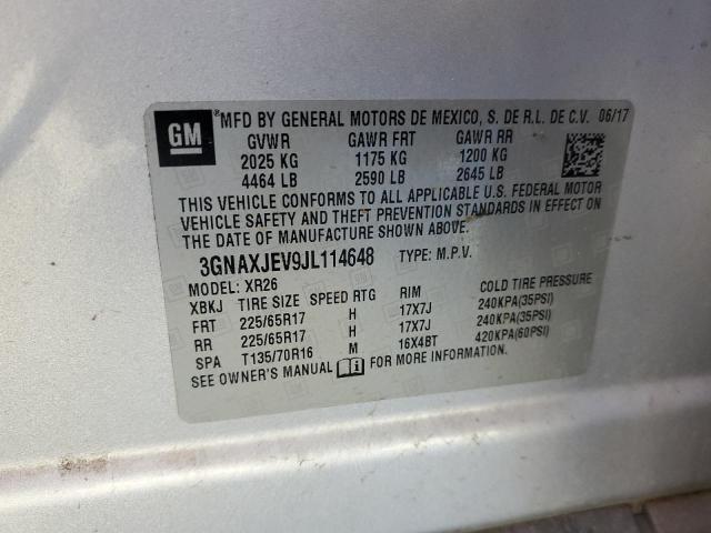 Photo 14 from auction – 2018 CHEVROLET EQUINOX LT with VIN 3GNAXJEV9JL114648