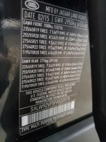 Photo 14 from auction – 2015 LAND ROVER RANGE ROVE with VIN SALWR2VF9FA522579