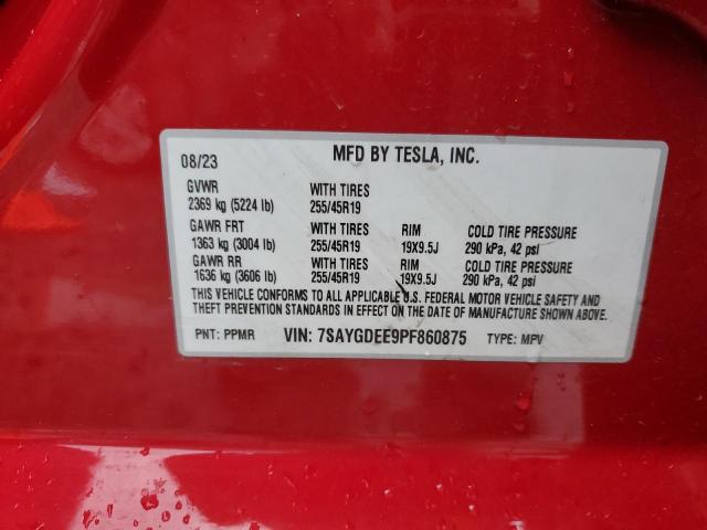 Photo 14 from auction – 2023 TESLA MODEL Y with VIN 7SAYGDEE9PF860875