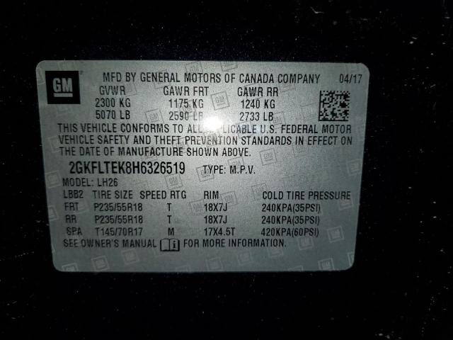 Photo 14 from auction – 2017 GMC TERRAIN SL with VIN 2GKFLTEK8H6326519