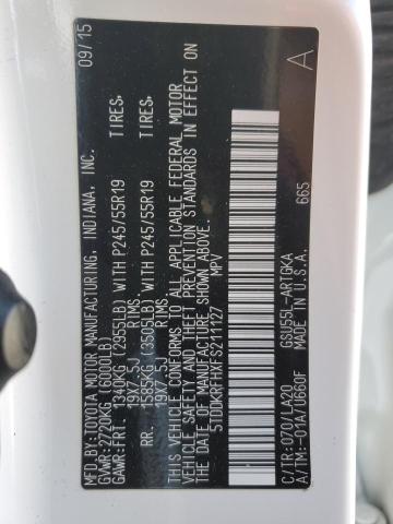 Photo 14 from auction – 2015 TOYOTA HIGHLANDER with VIN 5TDDKRFHXFS211127