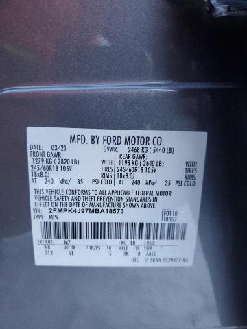 Photo 14 from auction – 2021 FORD EDGE SEL with VIN 2FMPK4J97MBA18573