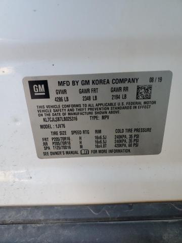 Photo 14 from auction – 2020 CHEVROLET TRAX 1LT with VIN KL7CJLSB7LB025316