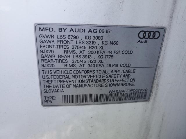 Photo 14 from auction – 2015 AUDI Q7 PREMIUM with VIN WA1LGAFE0FD029589