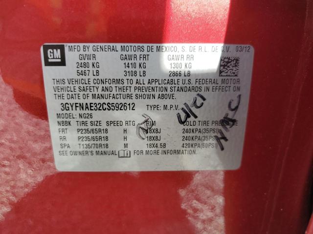 Photo 14 from auction – 2012 CADILLAC SRX LUXURY with VIN 3GYFNAE32CS592612